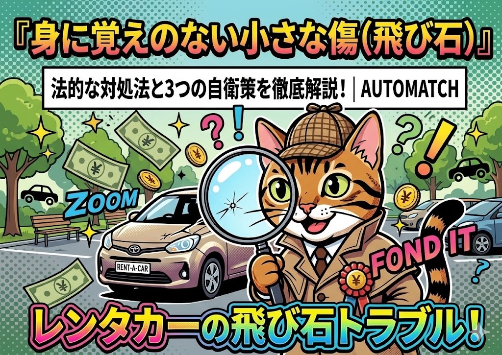 レンタカーの飛び石トラブルに関するイメージ画像