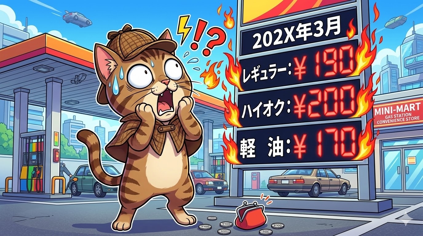 ガソリン高騰で中古車への乗り換えを検討し、驚くベンガル猫の探偵