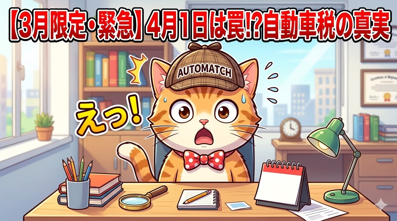 自動車税 4月1日 確定の期限に焦るポップな猫探偵