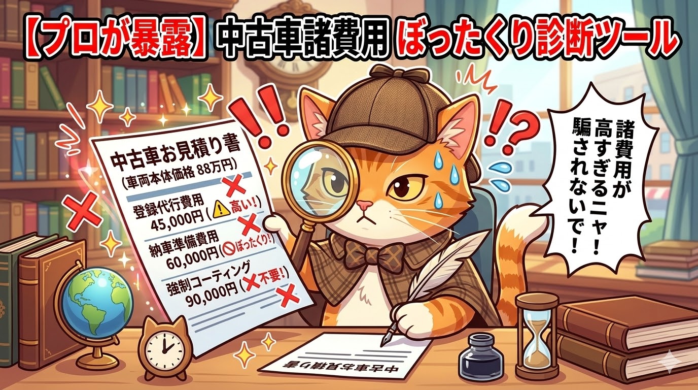 中古車見積もりの諸費用ぼったくり診断シミュレーター